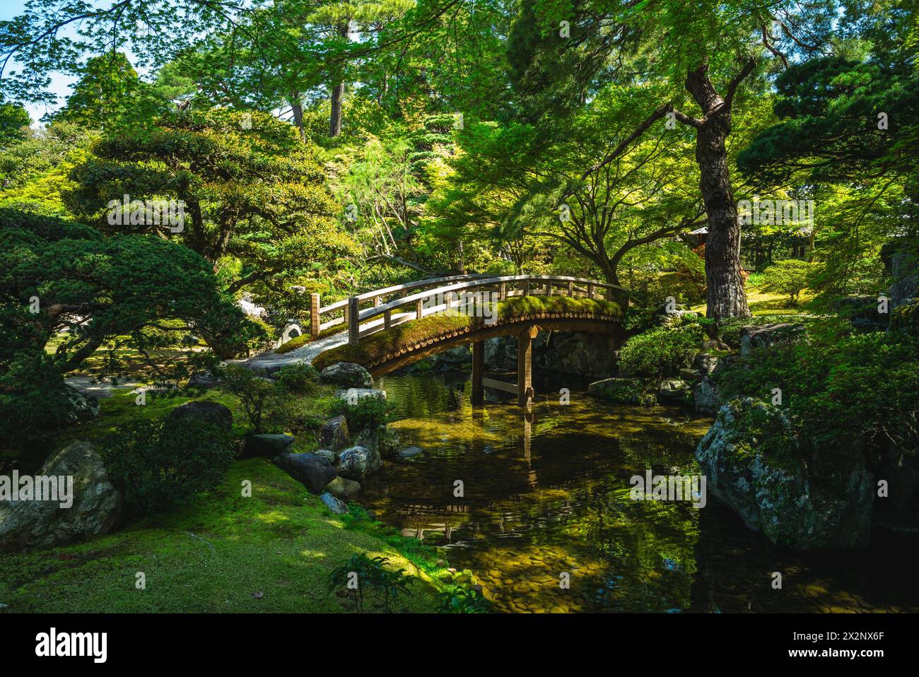 Oike niwa garden and pond of Kyoto Imperial Palace in Kyoto, Japan Stock Photo