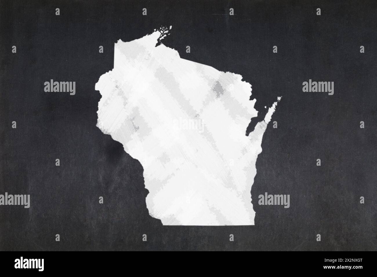 Physical Map Of Wisconsin Hi Res Stock Photography And Images Alamy Blackboard With A The Map Of The State Of Wisconsin Usa Drawn In The Middle 2X2NXGT 
