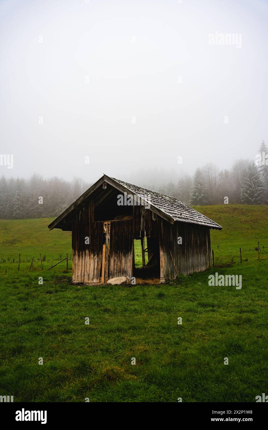 Hütte, Scheune, Stadel, Haus, Wiese, Stall Stock Photo