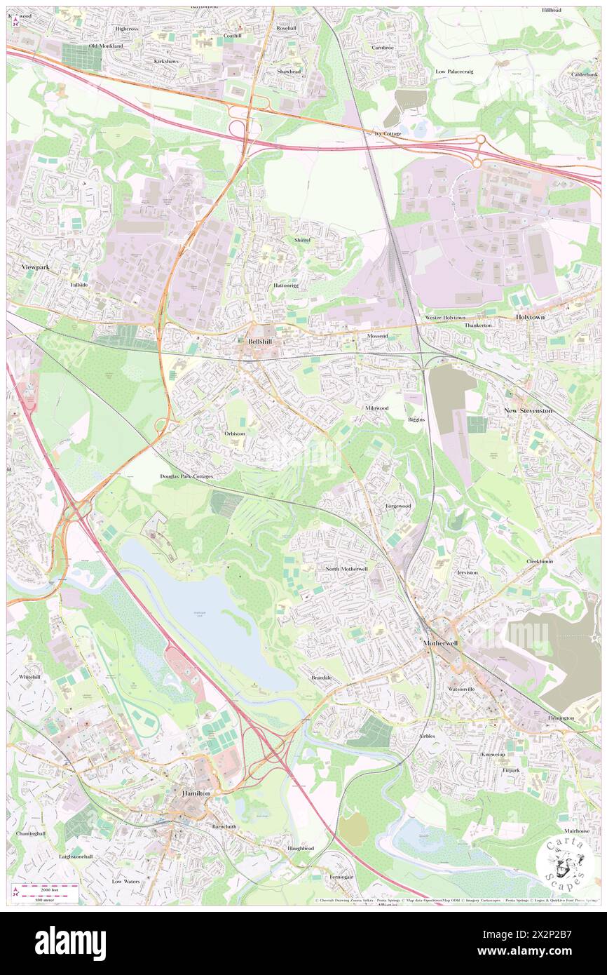 Bellshill Golf Club, North Lanarkshire, GB, United Kingdom, Scotland, N 55 48' 28'', S 4 0' 54'', map, Cartascapes Map published in 2024. Explore Cartascapes, a map revealing Earth's diverse landscapes, cultures, and ecosystems. Journey through time and space, discovering the interconnectedness of our planet's past, present, and future. Stock Photo