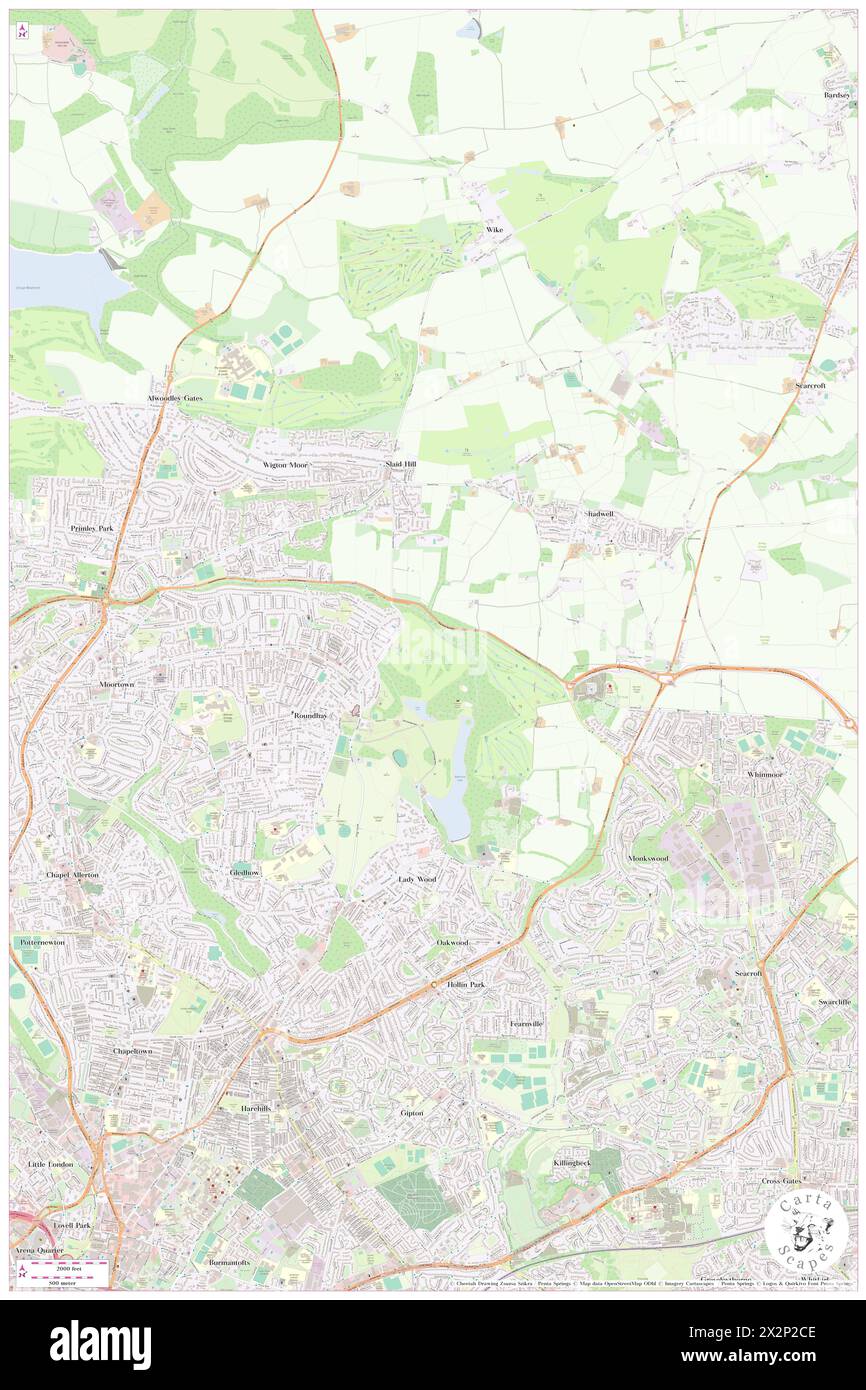 Roundhay Golf Course, City and Borough of Leeds, GB, United Kingdom, England, N 53 50' 41'', S 1 29' 43'', map, Cartascapes Map published in 2024. Explore Cartascapes, a map revealing Earth's diverse landscapes, cultures, and ecosystems. Journey through time and space, discovering the interconnectedness of our planet's past, present, and future. Stock Photo