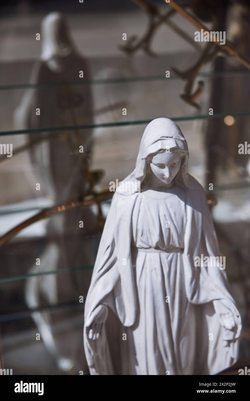 Madonna figurine, white Stock Photo