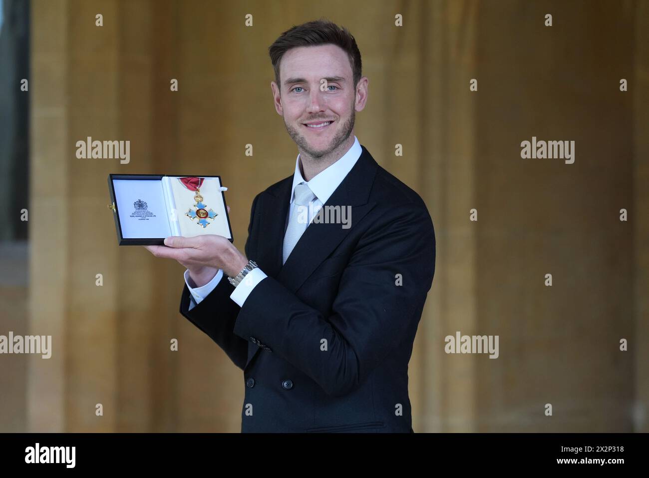 Stuart Broad, from London, Cricketer, after being made a Commander of the Order of the British Empire by the Princess Royal during an investiture ceremony at Windsor Castle, Berkshire. Picture date: Tuesday April 23, 2024. Stock Photo
