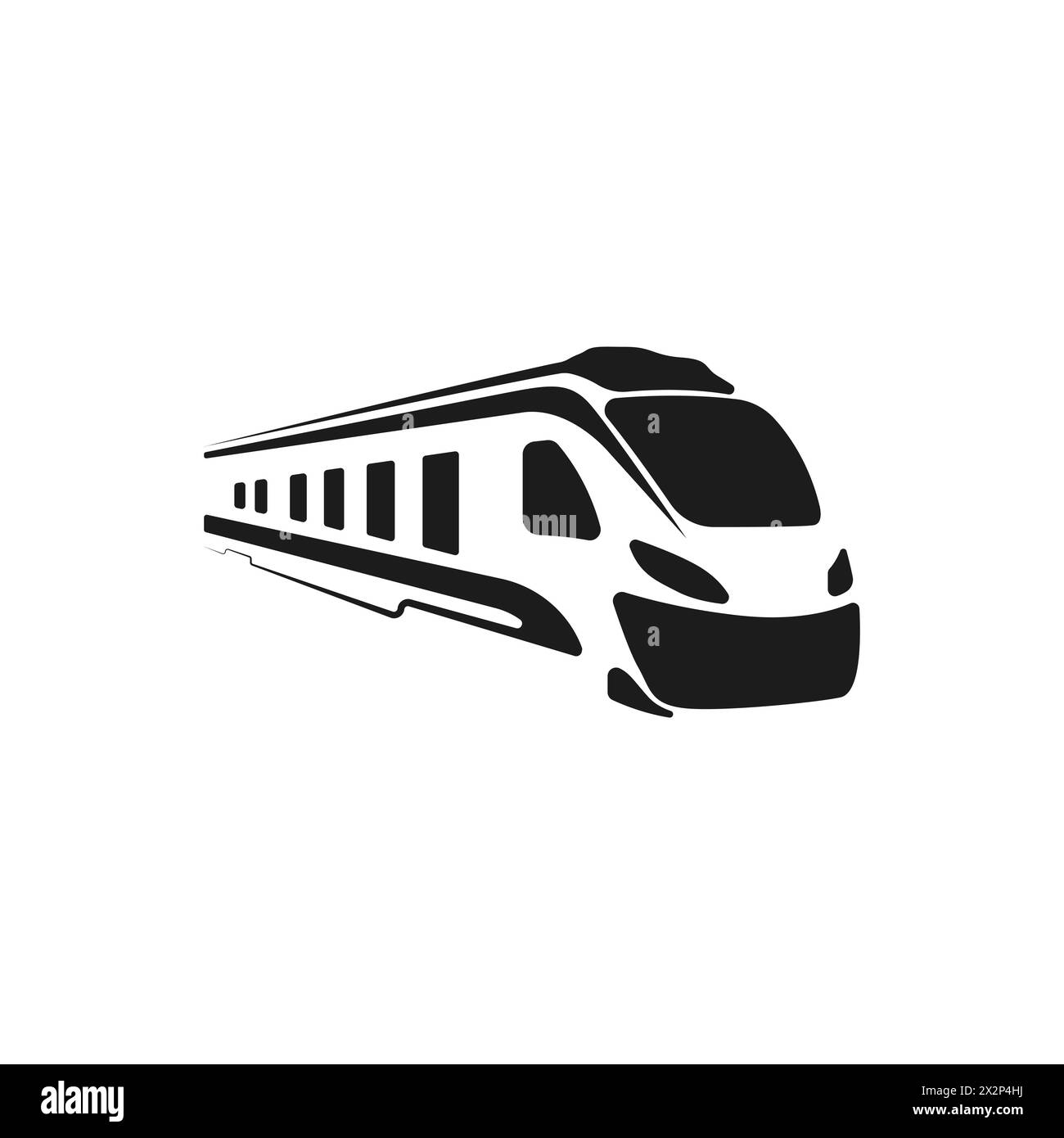 High-speed train black silhouette. Railroad vector icon. Exspress passenger railway transportation. Railway transport vector. Vector illustration. Stock Vector