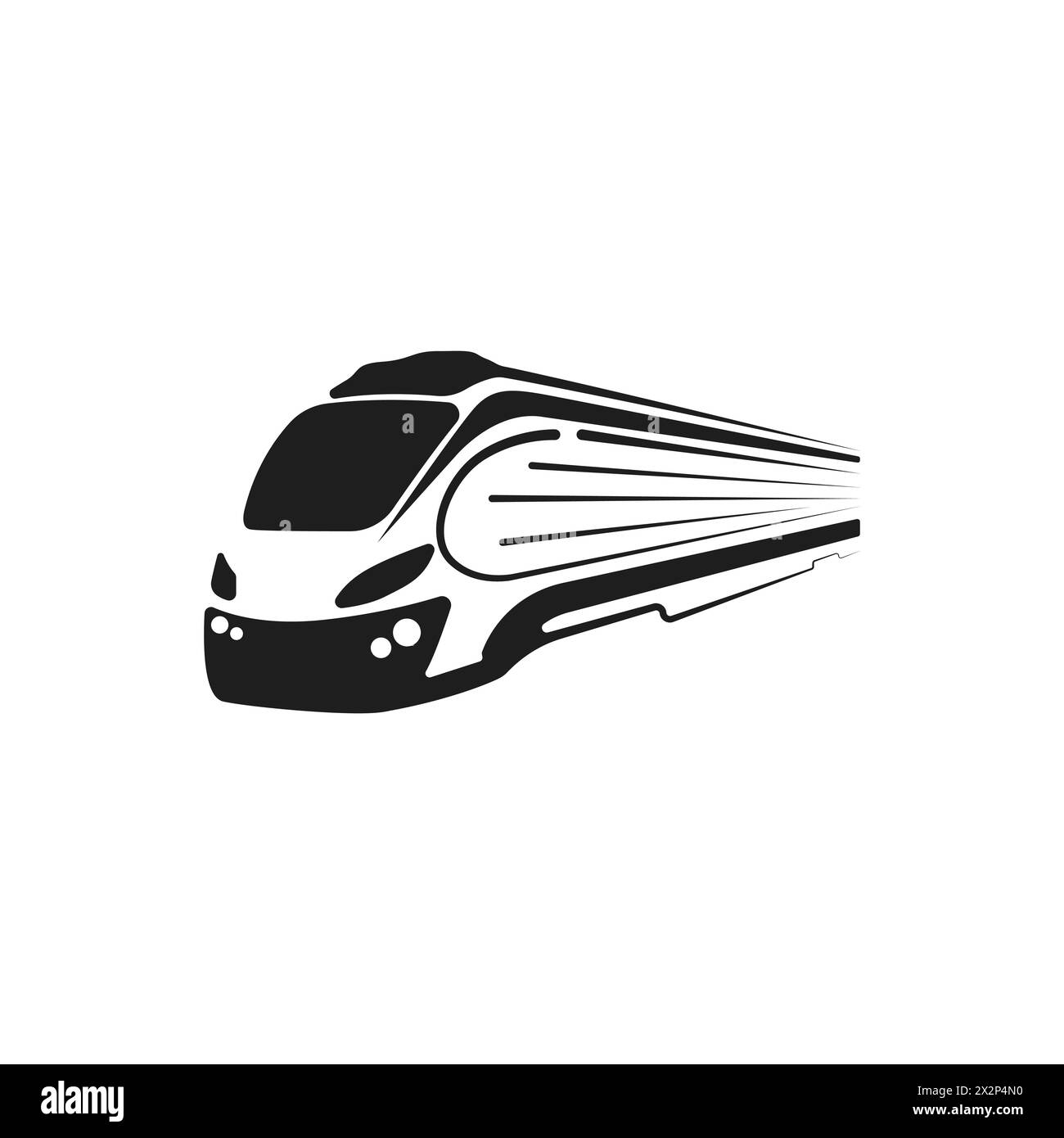 High-speed train black silhouette. Railroad vector icon. Exspress passenger railway transportation. Railway transport vector. Vector illustration. Stock Vector