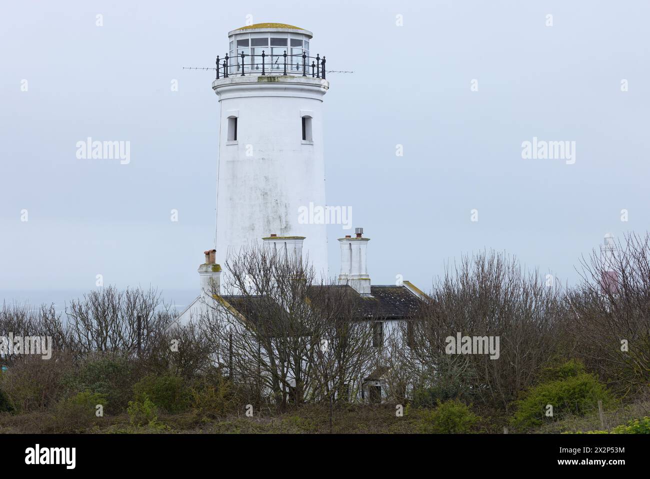 Portland Bill lighthouse & bird observatory Dorset April 2024 Stock Photo