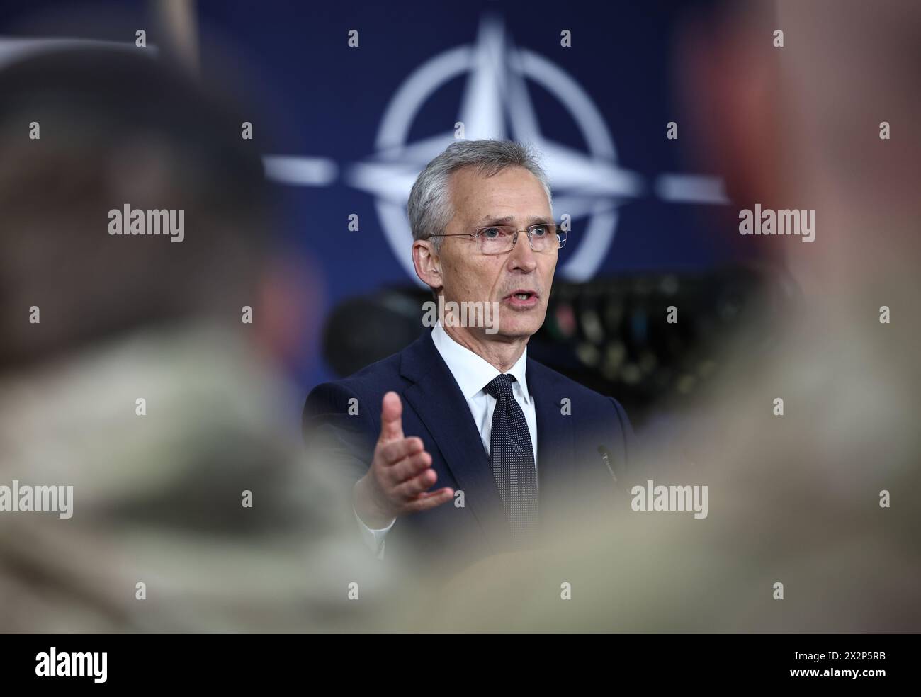 NATO Secretary General Jens Stoltenberg addresses a press conference ...
