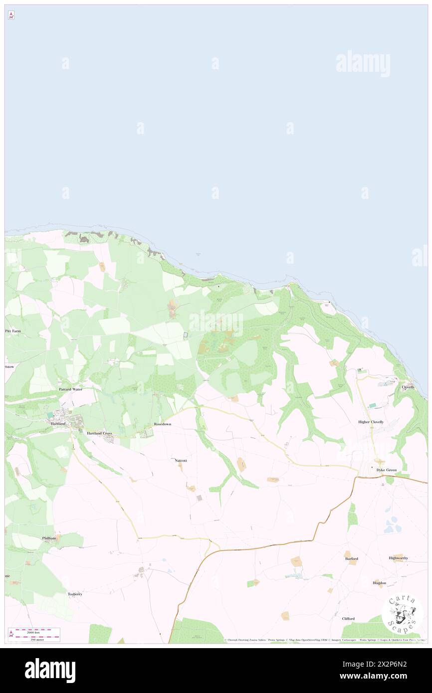 Brownsham Wood, Devon, GB, United Kingdom, England, N 51 0' 26'', S 4 26' 40'', map, Cartascapes Map published in 2024. Explore Cartascapes, a map revealing Earth's diverse landscapes, cultures, and ecosystems. Journey through time and space, discovering the interconnectedness of our planet's past, present, and future. Stock Photo