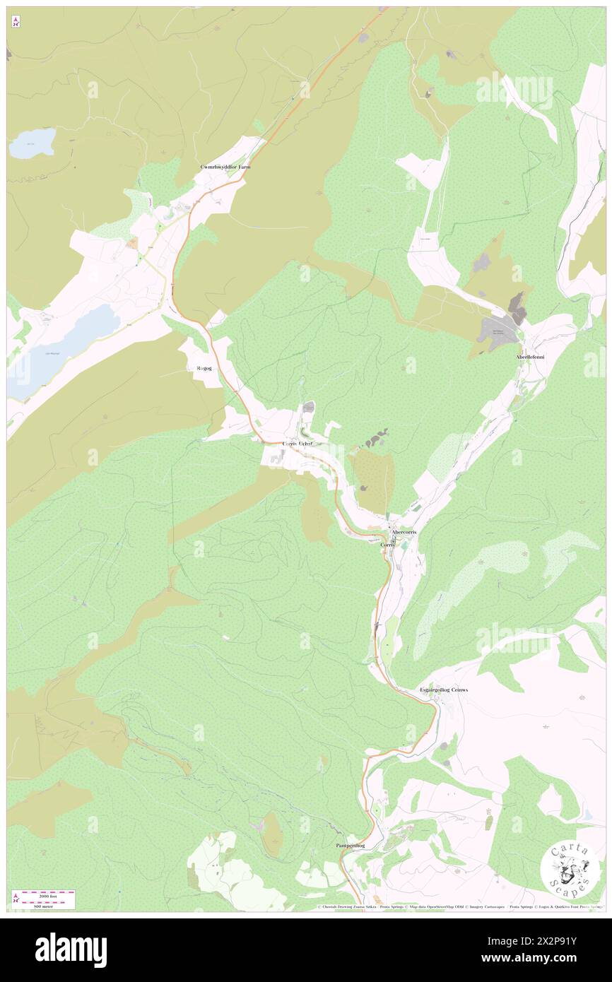 Upper Corris, Gwynedd, GB, United Kingdom, Wales, N 52 39' 40'', S 3 51' 23'', map, Cartascapes Map published in 2024. Explore Cartascapes, a map revealing Earth's diverse landscapes, cultures, and ecosystems. Journey through time and space, discovering the interconnectedness of our planet's past, present, and future. Stock Photo