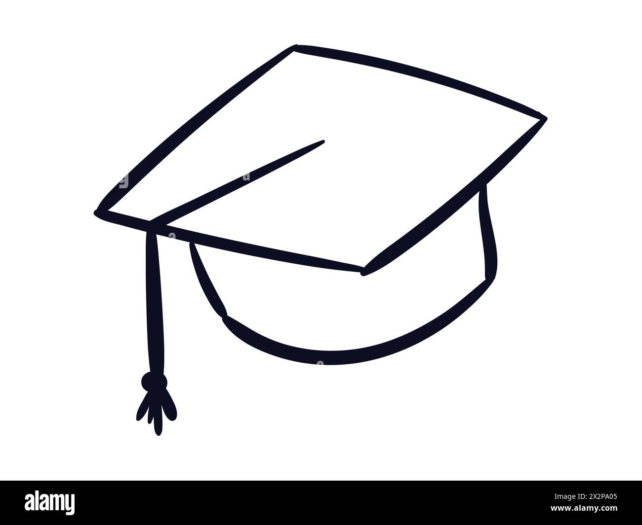 Graduation Hat Scribble. Hat Scribble Vector Drawing. Stock Vector