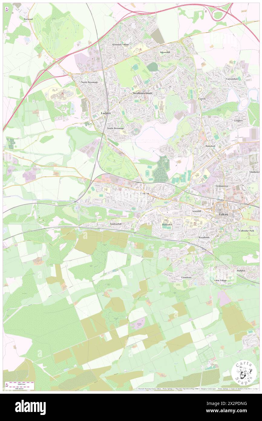 Camelon, Falkirk, GB, United Kingdom, Scotland, N 56 0' 10'', S 3 49' 14'', map, Cartascapes Map published in 2024. Explore Cartascapes, a map revealing Earth's diverse landscapes, cultures, and ecosystems. Journey through time and space, discovering the interconnectedness of our planet's past, present, and future. Stock Photo