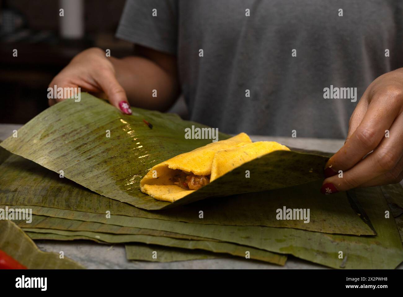 Hallaca Threading Honduras tamale hi-res stock photography and images - Alamy