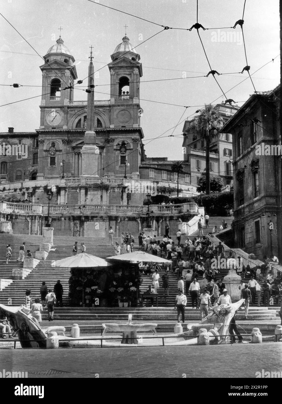 The Spanish Steps in Rome Italy 1968 Rome city 1960s historic Italy Italian tourist attraction Picture by David Bagnall Stock Photo