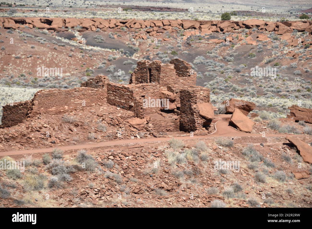 Flagstaff, AZ., U.S.A. June 5, 2018. Wupatki ruins of the Wupatki National Monument. Built circa 1040 to 1100 A.D. by the  Sinagua. Stock Photo