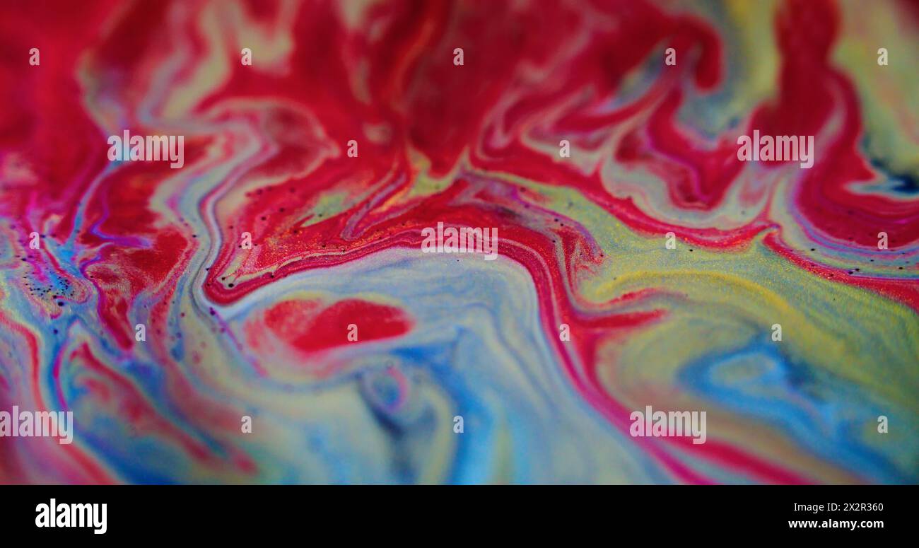 Glitter fluid wave. Paint flow. Liquid marble texture. Blur magenta