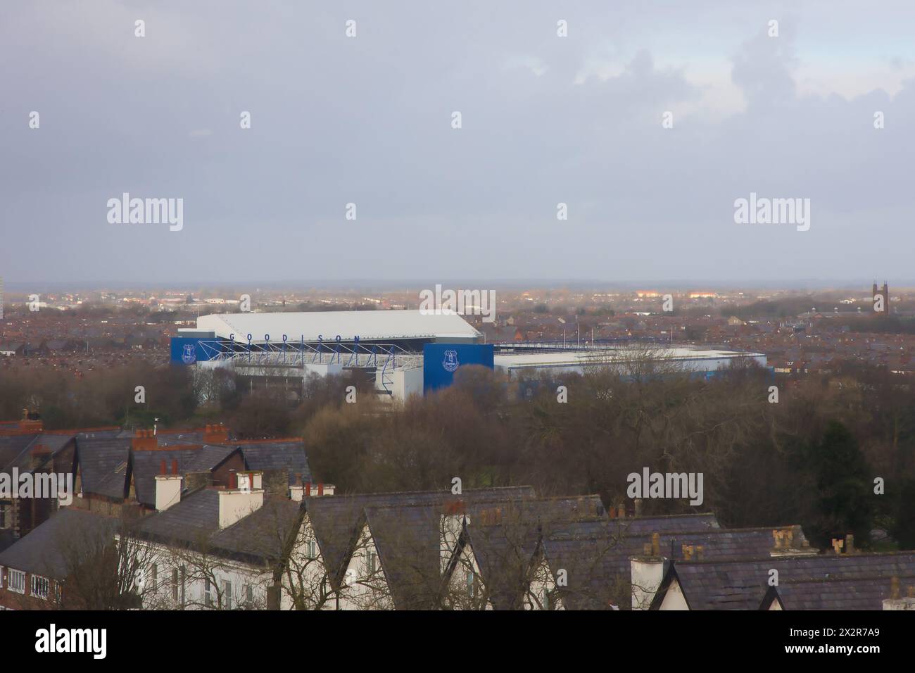 England, Liverpool - December 29, 2023: Goodison Park is the stadium of the Everton Football Club. Stock Photo