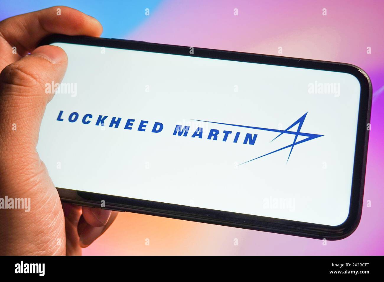 China. 22nd Apr, 2024. In this photo illustration, a Lockheed Martin Space Systems Company logo is displayed on the screen of an iPhone. (Photo by Sheldon Cooper/SOPA Images/Sipa USA) *** Strictly for editorial news purposes only *** Credit: Sipa USA/Alamy Live News Stock Photo