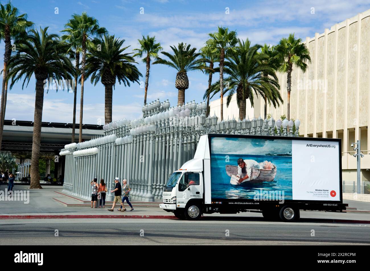 Mobile art display, Art Everywhere, Winslow Homer, LACMA, Los Angeles, California, USA Stock Photo