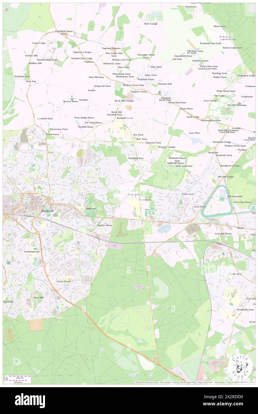 Chavey Down, Bracknell Forest, GB, United Kingdom, England, N 51 25' 7'', S 0 42' 44'', map, Cartascapes Map published in 2024. Explore Cartascapes, a map revealing Earth's diverse landscapes, cultures, and ecosystems. Journey through time and space, discovering the interconnectedness of our planet's past, present, and future. Stock Photo