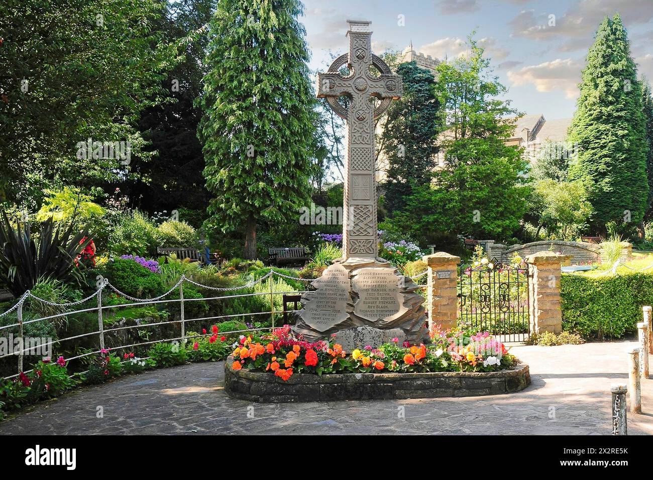 War Memorial, Waddington Village, Lancashire, Ribble Valley, United Kingdom. Stock Photo