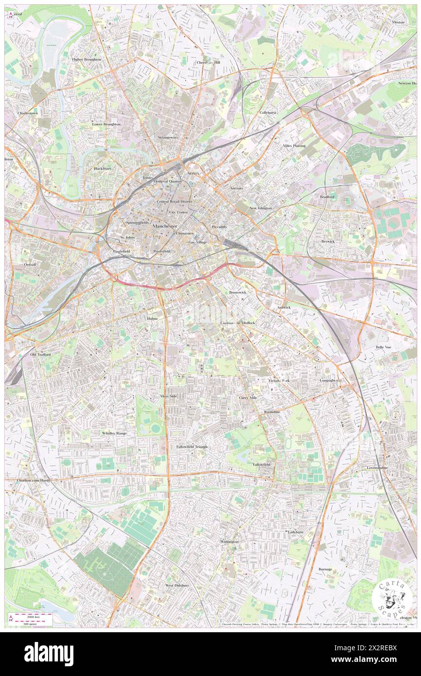Oxford Road, Manchester, GB, United Kingdom, England, N 53 27' 58'', S 2 14' 2'', map, Cartascapes Map published in 2024. Explore Cartascapes, a map revealing Earth's diverse landscapes, cultures, and ecosystems. Journey through time and space, discovering the interconnectedness of our planet's past, present, and future. Stock Photo