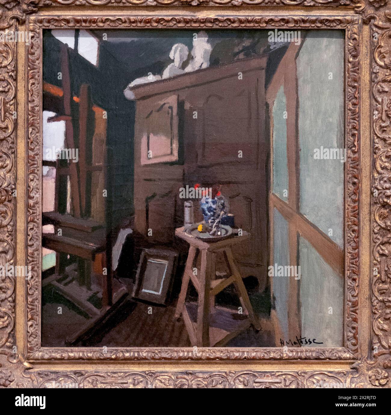 Henri Matisse oil on canvas painting  Studio Interior 1903 - 4 Stock Photo