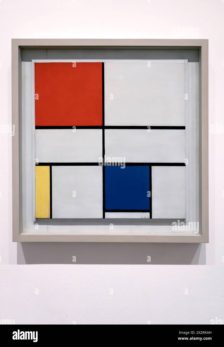 Piet Mondrian painting Composition C (No. III)  with red,  yellow and blue 1935 Stock Photo