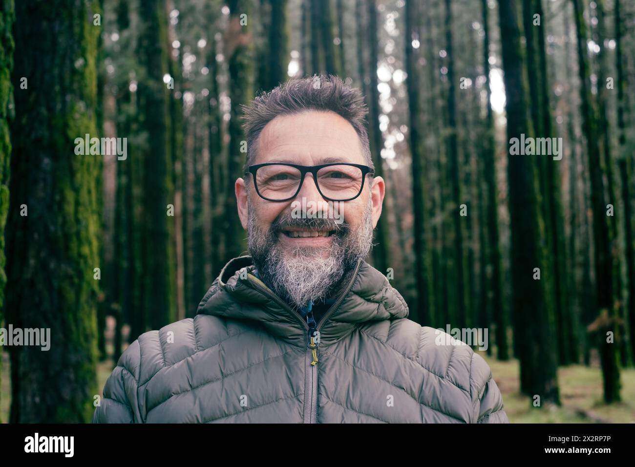 Bearded mature man in eyeglasses hi res stock photography and images