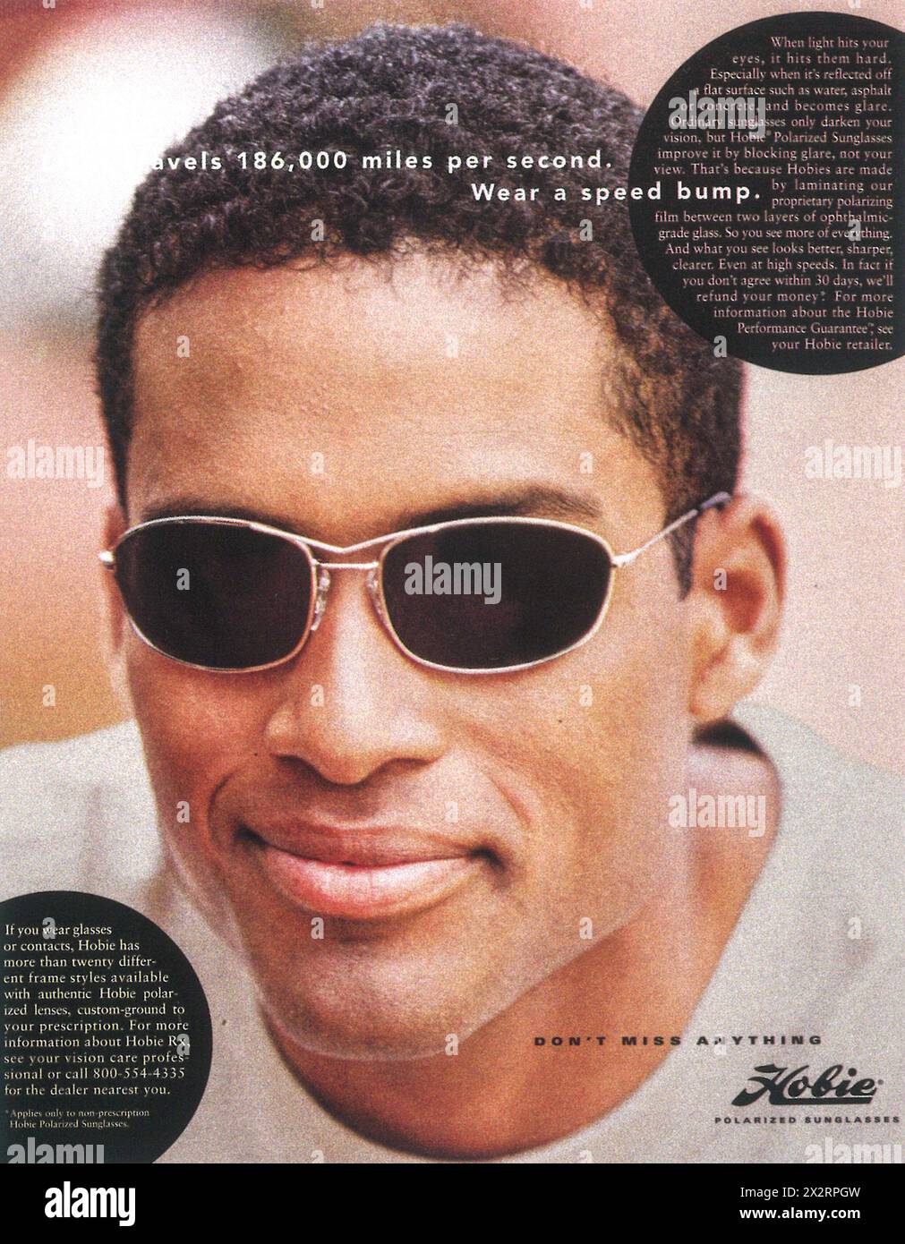 1997 Hobie polarized sunglasses ad Stock Photo