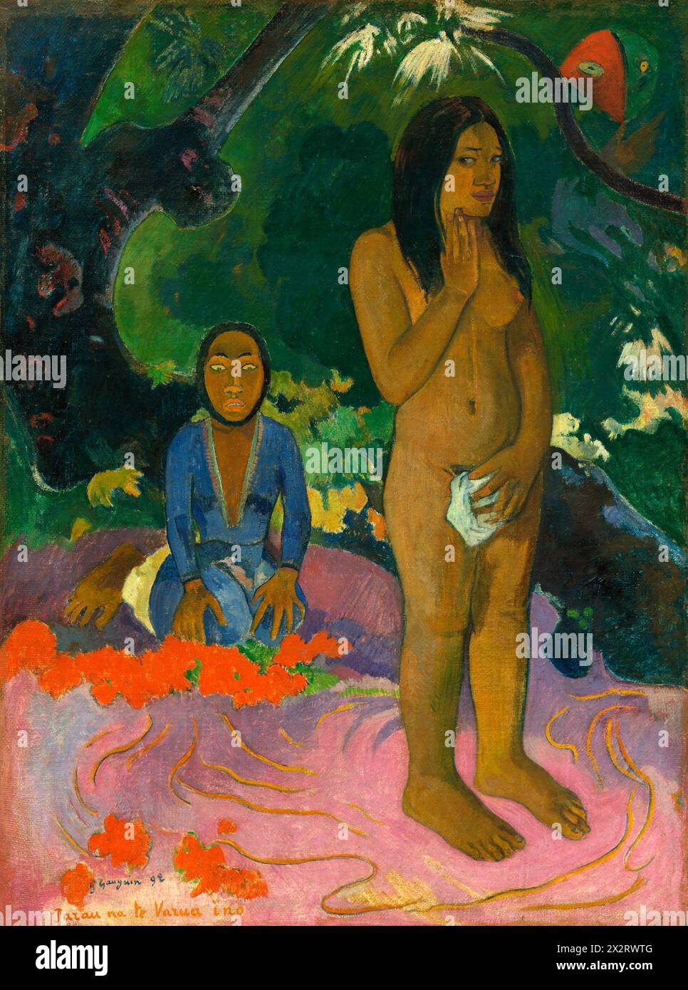 Paul Gauguin. Parau na te Varua ino or Words of the Devil. 1892. Stock Photo
