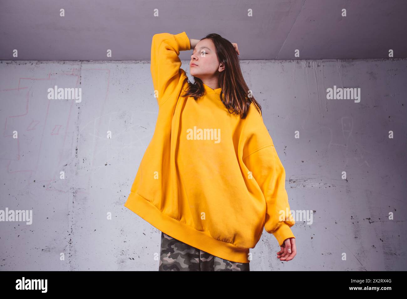 Girl in hoodie hi res stock photography and images Alamy