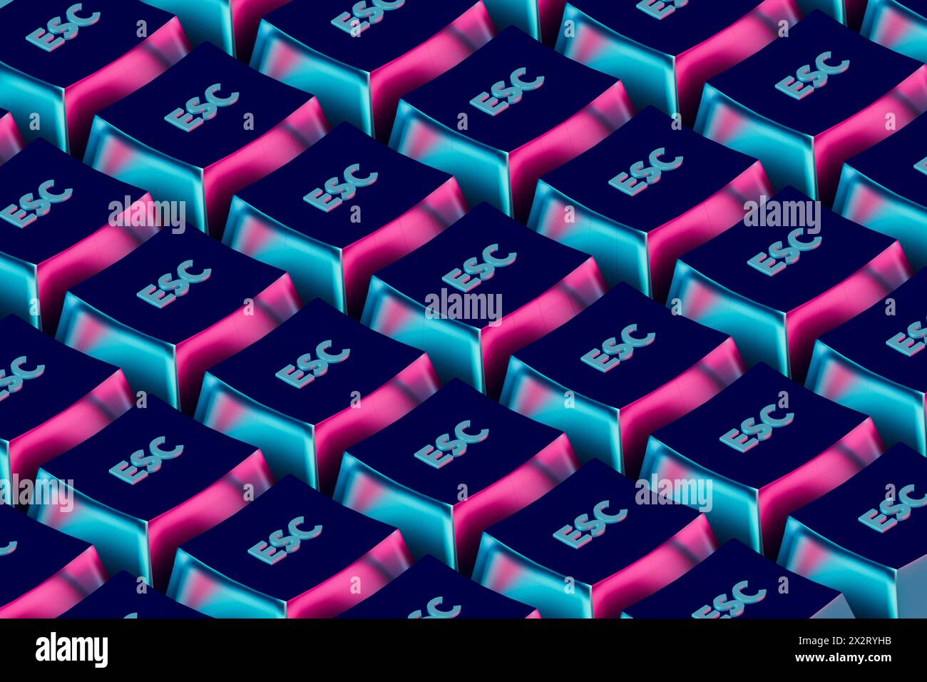 3D render of escape computer keys Stock Photo