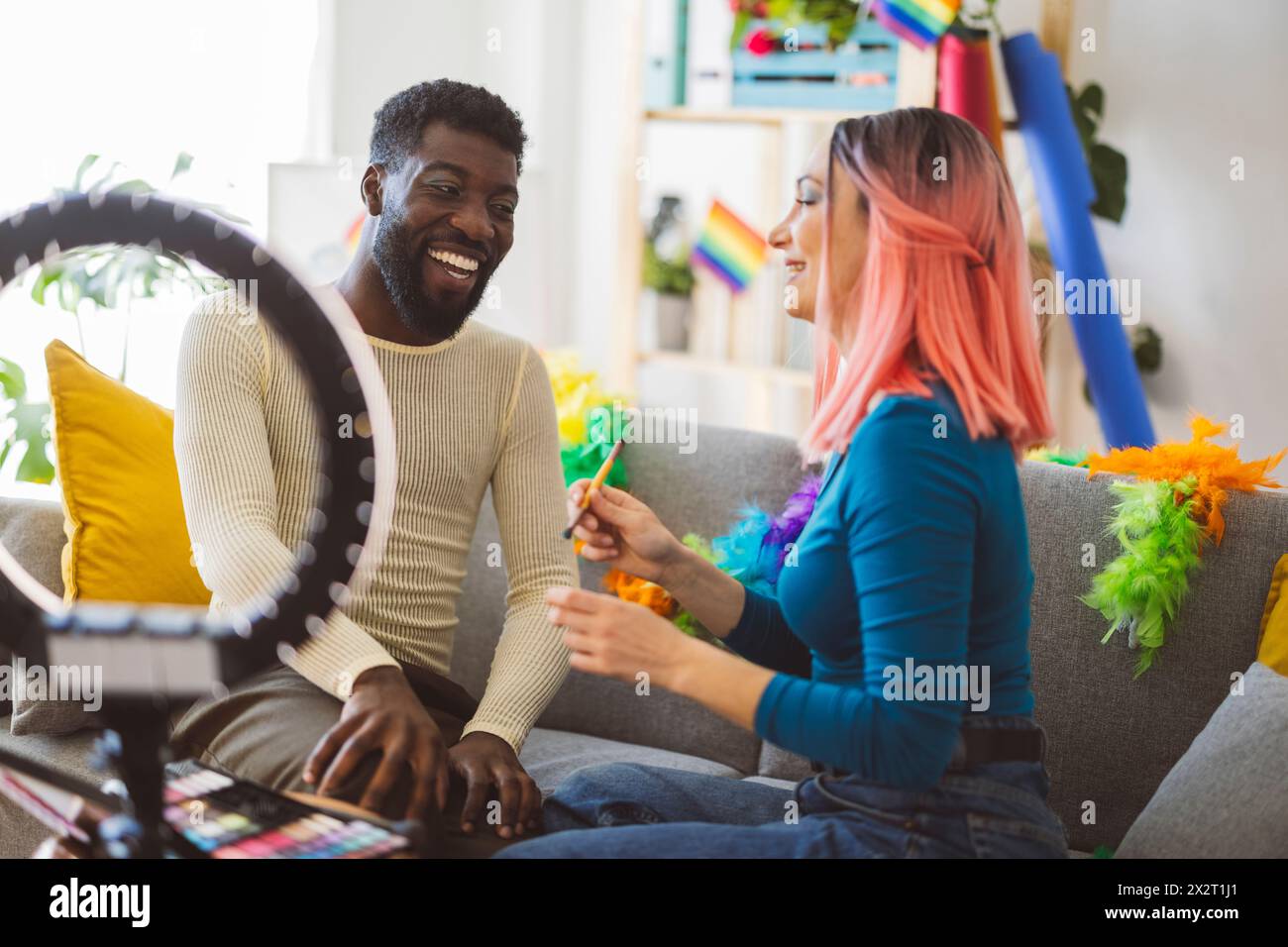 Two friends non binary hi-res stock photography and images - Alamy