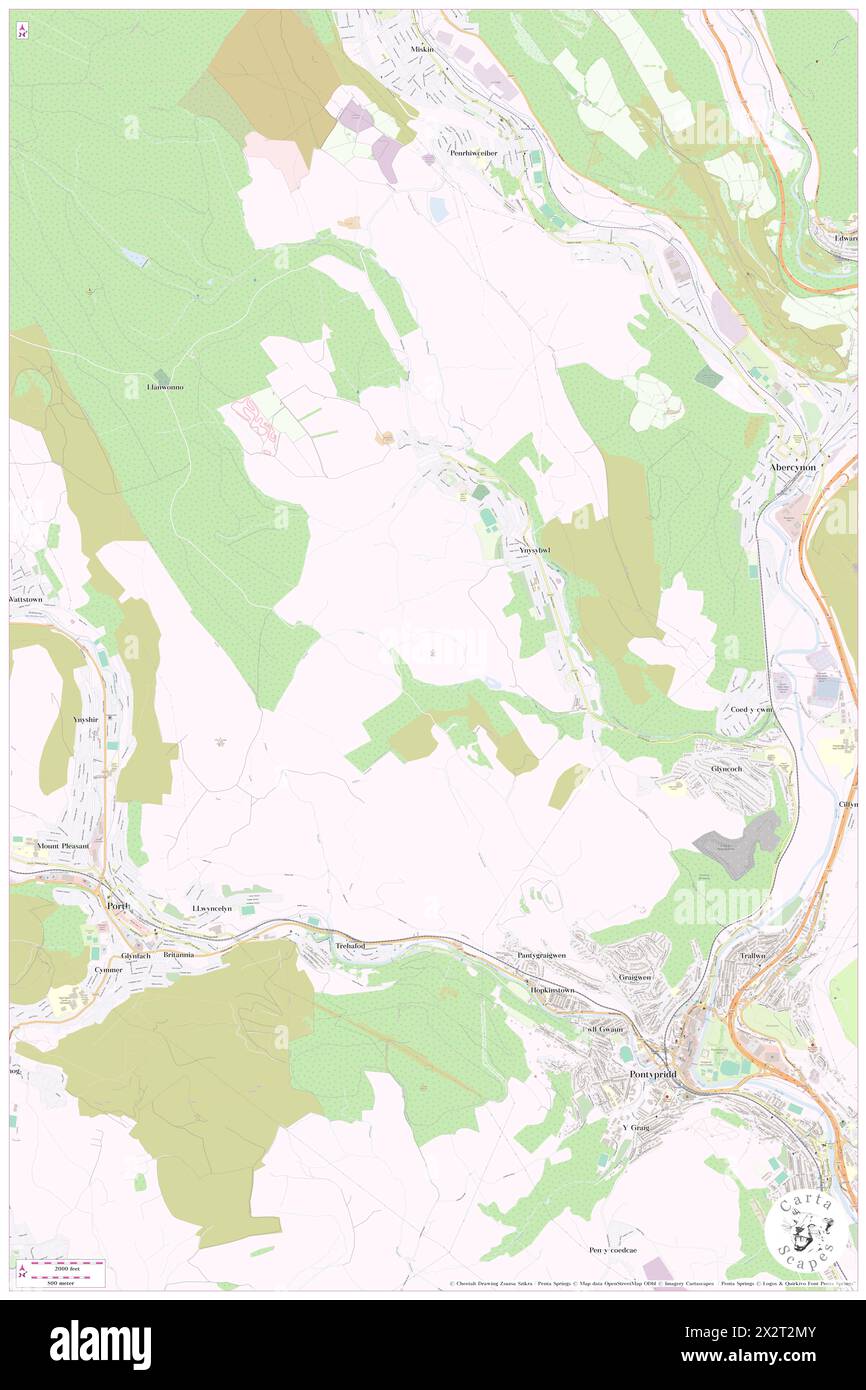 Twyn y glog, Rhondda Cynon Taf, GB, United Kingdom, Wales, N 51 37' 52'', S 3 22' 15'', map, Cartascapes Map published in 2024. Explore Cartascapes, a map revealing Earth's diverse landscapes, cultures, and ecosystems. Journey through time and space, discovering the interconnectedness of our planet's past, present, and future. Stock Photo