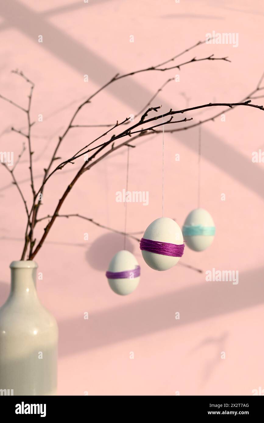 Studio shot of DIY Easter eggs Stock Photo