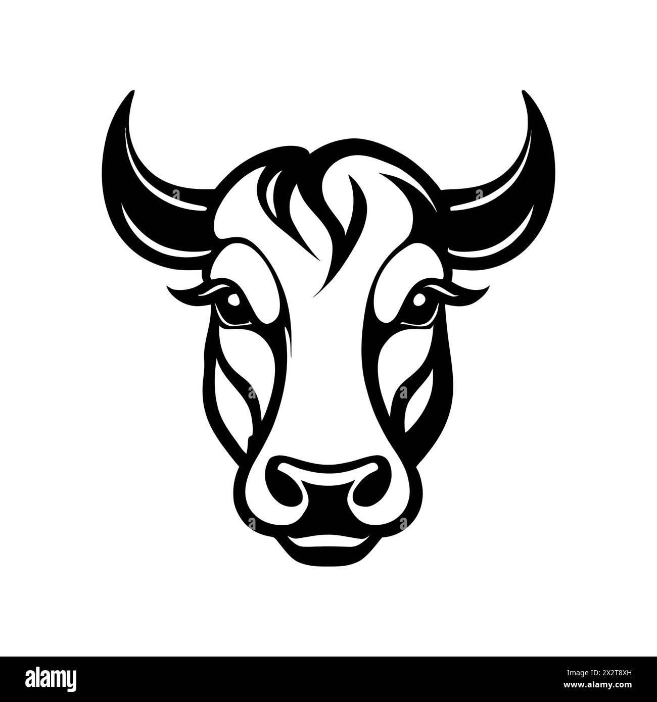 Bull head design vector template. Farm animal head mascot for logo