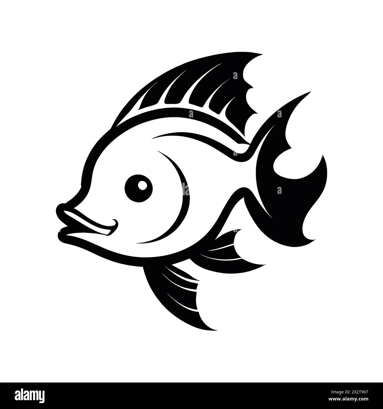 Vector image of a fish on a white background. Design element. Stock Vector