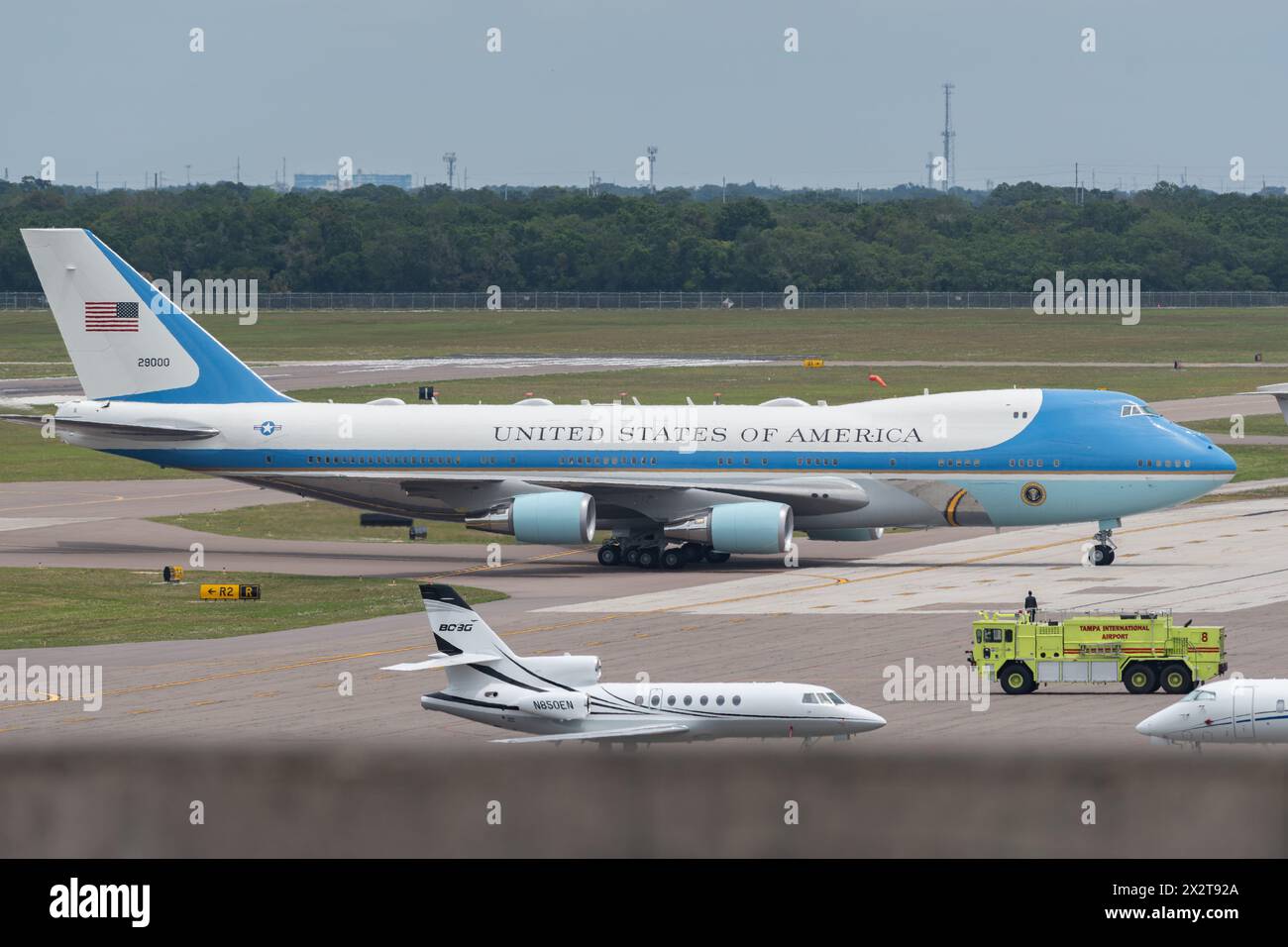 Air Force One at Tampa International Airport Stock Photo