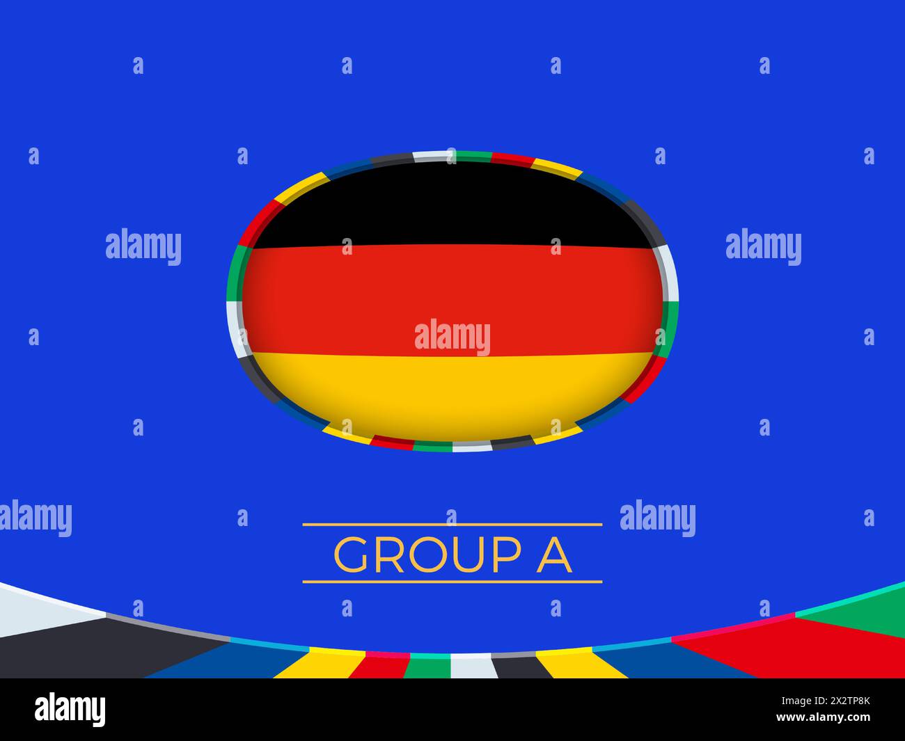 Germany flag for 2025 European football tournament, national team sign. Vector illustration