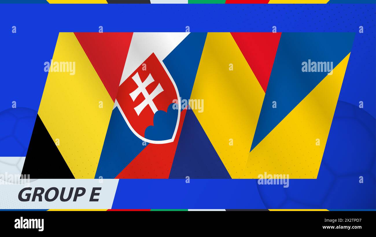 Group E flags of the International football tournament 2024. Abstract