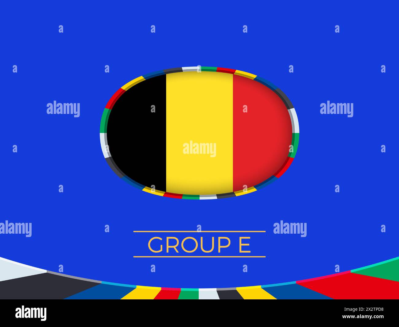 Belgium flag for 2024 European football tournament, national team sign