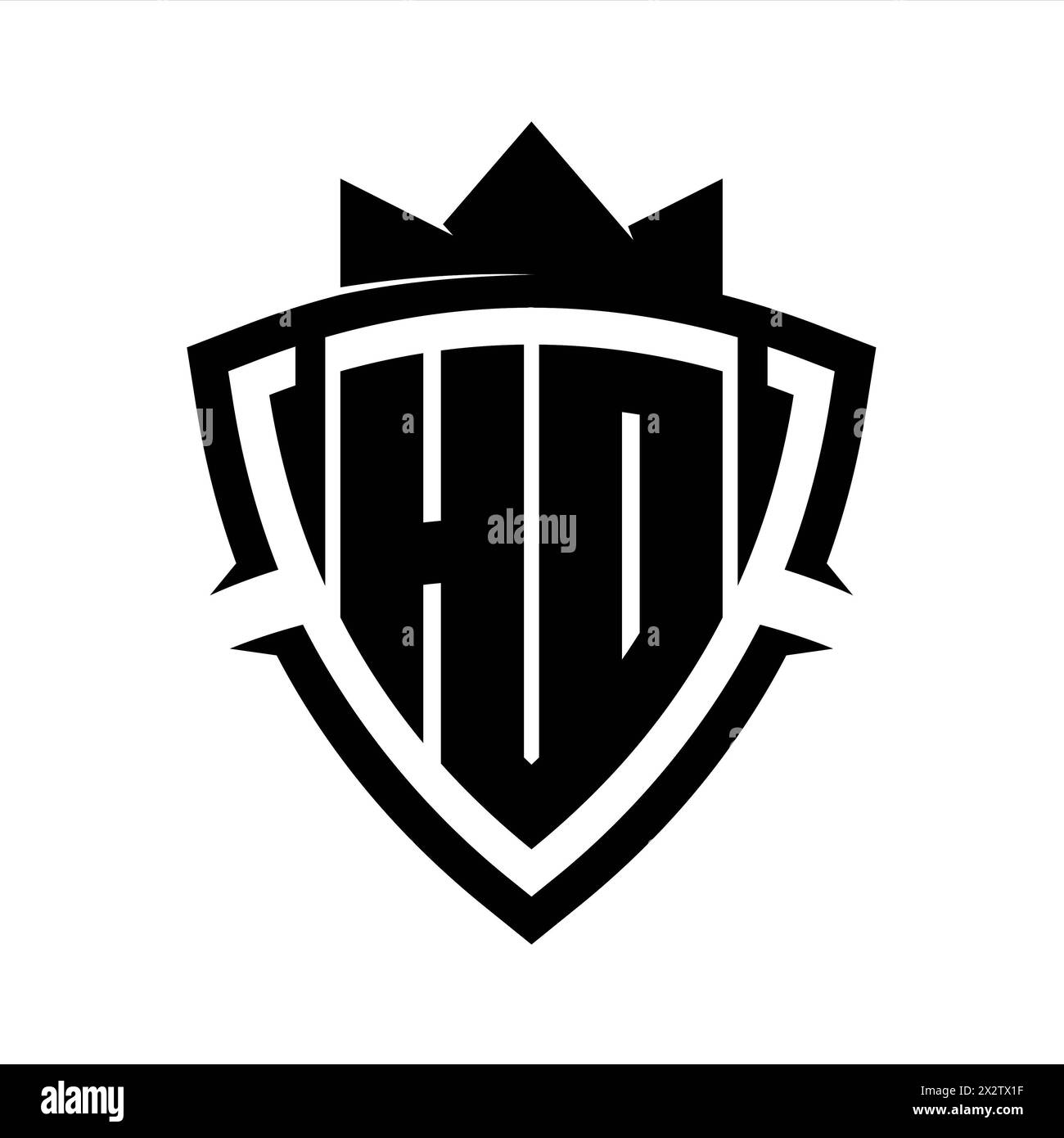 HD Letter bold monogram with triangle curve shield shape with crown ...