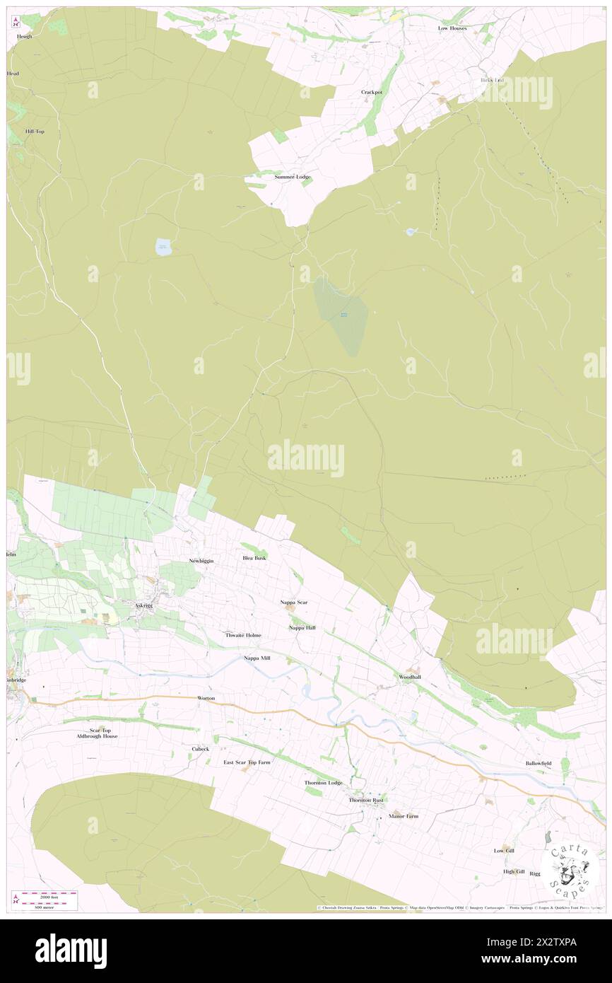 Woodhall Greets, North Yorkshire, GB, United Kingdom, England, N 54 19' 44'', S 2 3' 13'', map, Cartascapes Map published in 2024. Explore Cartascapes, a map revealing Earth's diverse landscapes, cultures, and ecosystems. Journey through time and space, discovering the interconnectedness of our planet's past, present, and future. Stock Photo