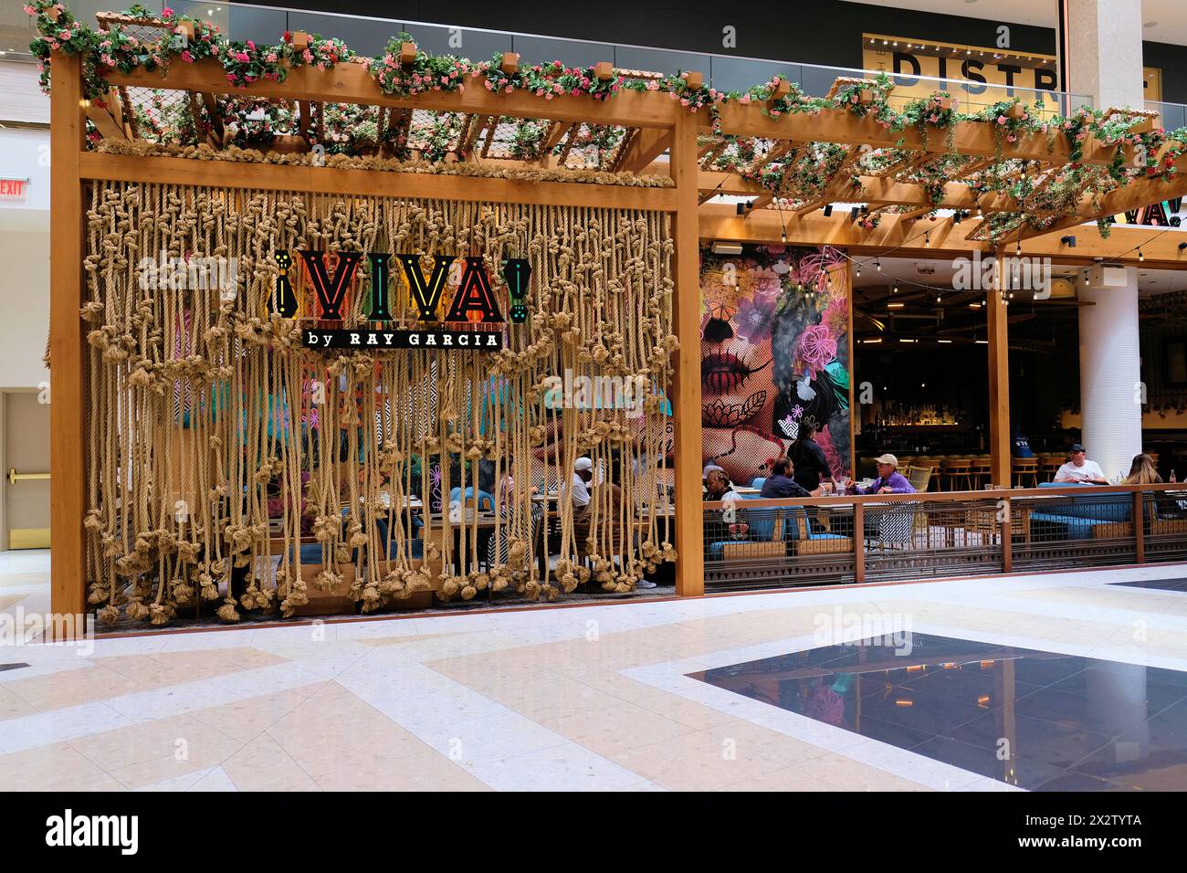 ¡Viva! by Ray Garcia, a Mexican inspired food restaurant in The District shopping area in Resorts World casino, Las Vegas, Nevada; places to eat. Stock Photo