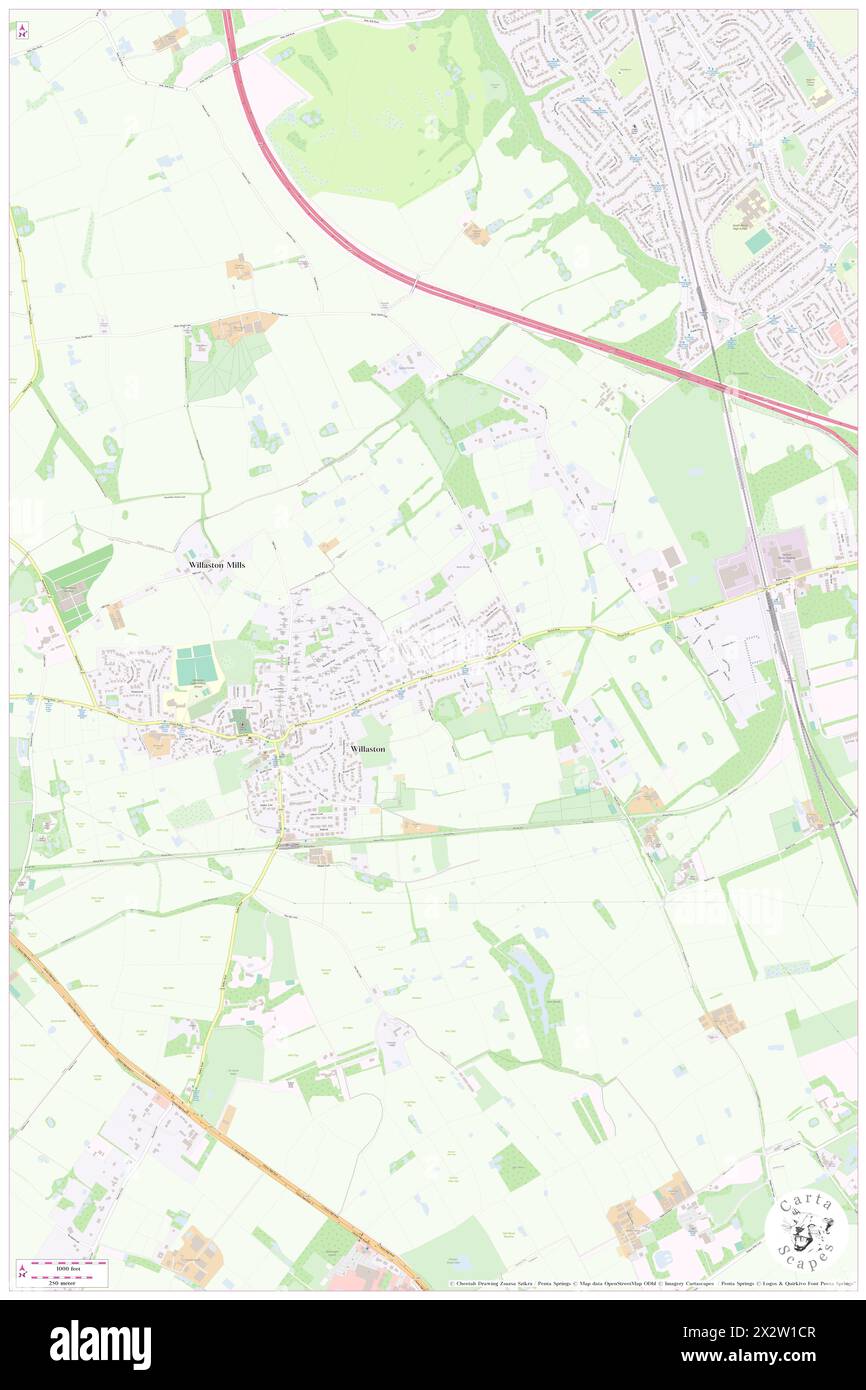 Willaston, Cheshire West and Chester, GB, United Kingdom, England, N 53 17' 43'', S 2 59' 50'', map, Cartascapes Map published in 2024. Explore Cartascapes, a map revealing Earth's diverse landscapes, cultures, and ecosystems. Journey through time and space, discovering the interconnectedness of our planet's past, present, and future. Stock Photo