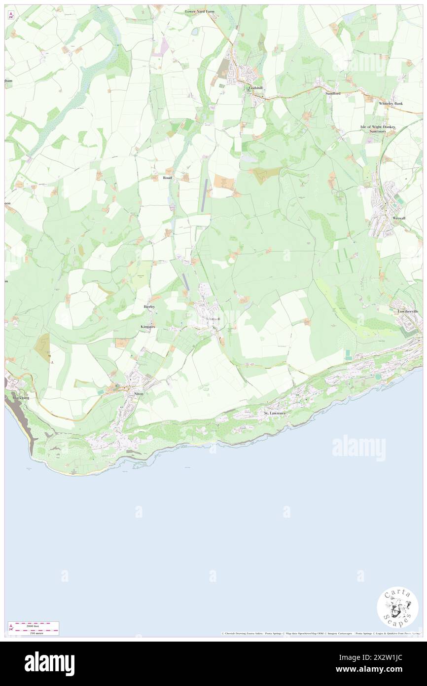 Whitwell, Isle of Wight, GB, United Kingdom, England, N 50 35' 54'', S 1 15' 51'', map, Cartascapes Map published in 2024. Explore Cartascapes, a map revealing Earth's diverse landscapes, cultures, and ecosystems. Journey through time and space, discovering the interconnectedness of our planet's past, present, and future. Stock Photo