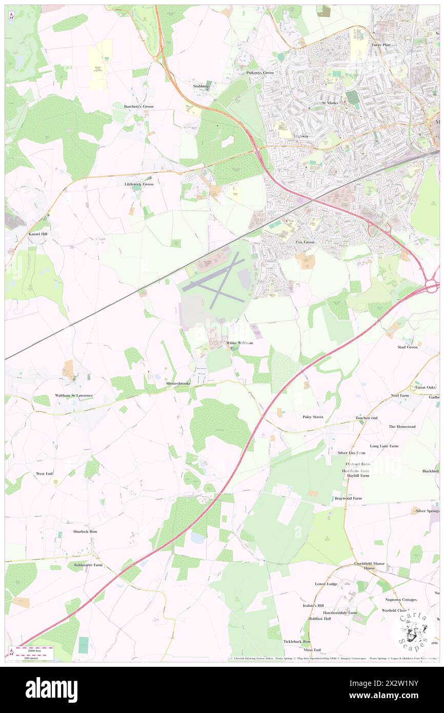 White Waltham, Royal Borough of Windsor and Maidenhead, GB, United Kingdom, England, N 51 29' 32'', S 0 46' 20'', map, Cartascapes Map published in 2024. Explore Cartascapes, a map revealing Earth's diverse landscapes, cultures, and ecosystems. Journey through time and space, discovering the interconnectedness of our planet's past, present, and future. Stock Photo