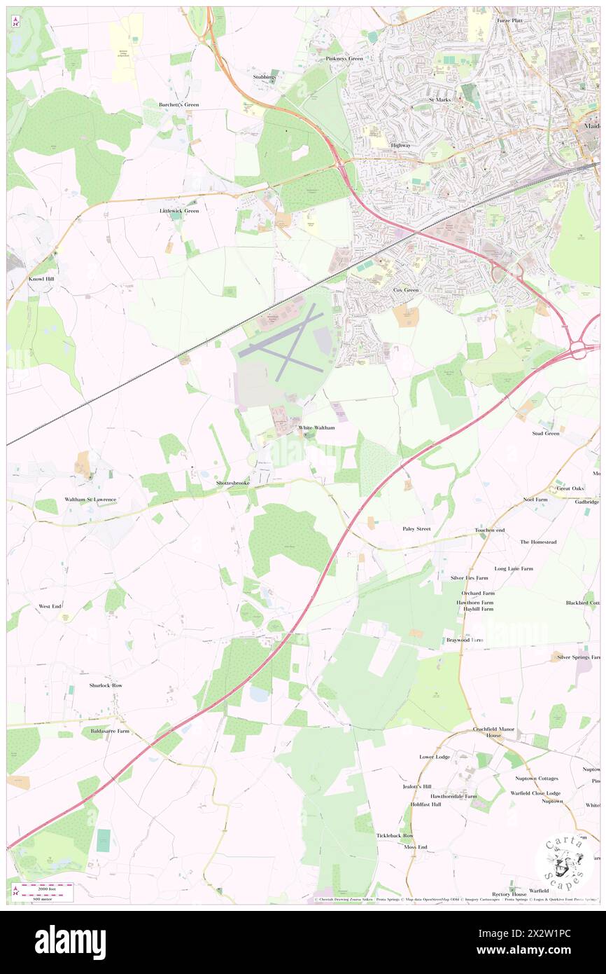White Waltham, Royal Borough of Windsor and Maidenhead, GB, United Kingdom, England, N 51 29' 32'', S 0 46' 20'', map, Cartascapes Map published in 2024. Explore Cartascapes, a map revealing Earth's diverse landscapes, cultures, and ecosystems. Journey through time and space, discovering the interconnectedness of our planet's past, present, and future. Stock Photo
