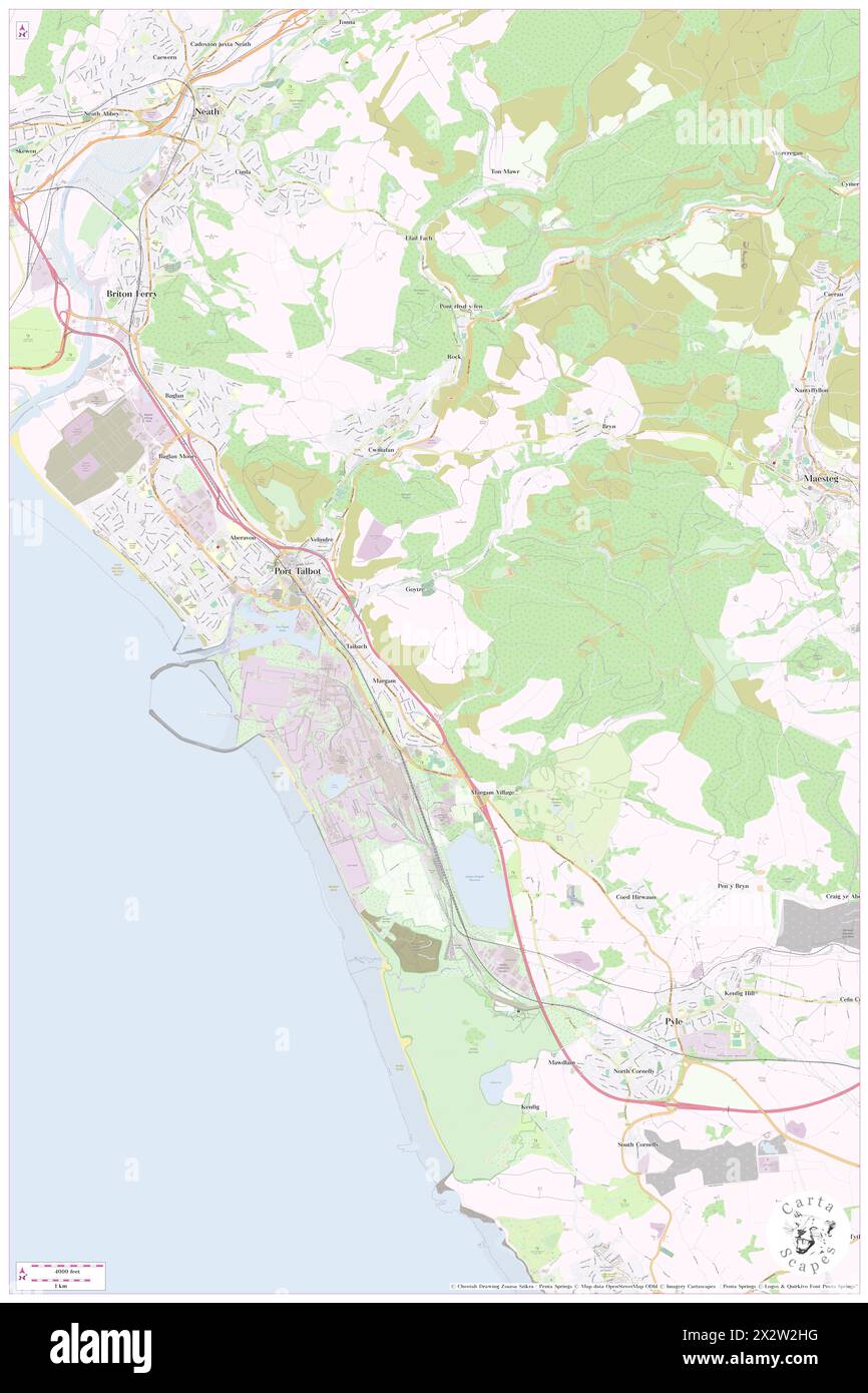 West Glamorgan, , GB, United Kingdom, Wales, N 51 34' 59'', S 3 45' 0'', map, Cartascapes Map published in 2024. Explore Cartascapes, a map revealing Earth's diverse landscapes, cultures, and ecosystems. Journey through time and space, discovering the interconnectedness of our planet's past, present, and future. Stock Photo