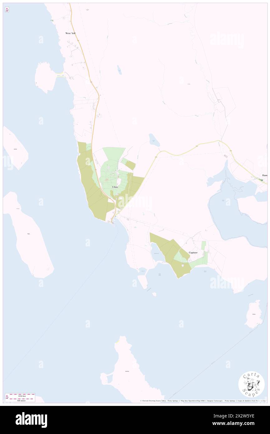 Ulsta, Shetland Islands, GB, United Kingdom, Scotland, N 60 30' 0'', S 1 8' 59'', map, Cartascapes Map published in 2024. Explore Cartascapes, a map revealing Earth's diverse landscapes, cultures, and ecosystems. Journey through time and space, discovering the interconnectedness of our planet's past, present, and future. Stock Photo